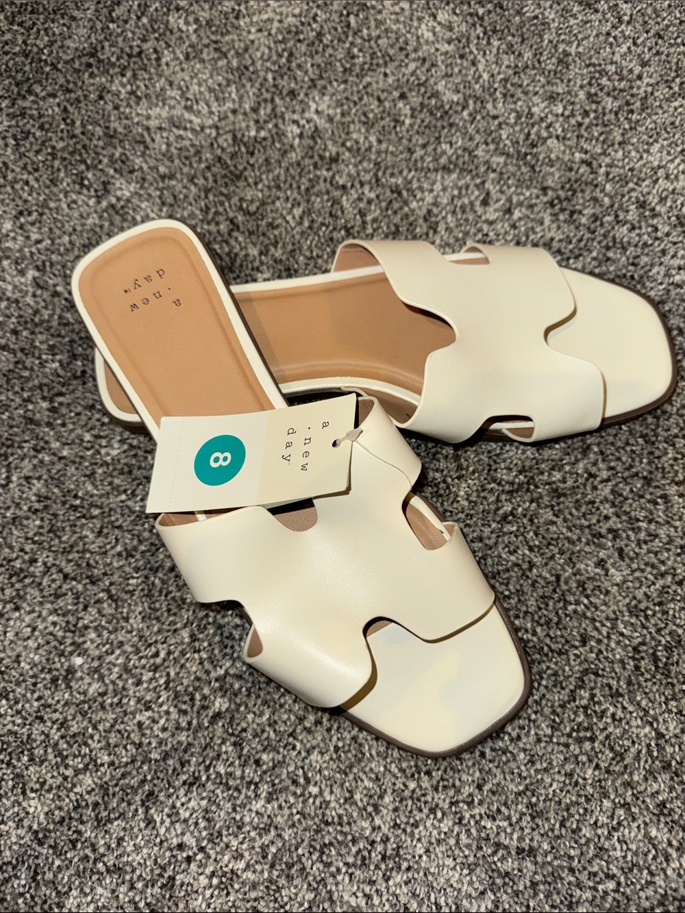 a new day Cream Cutout Slide Mules